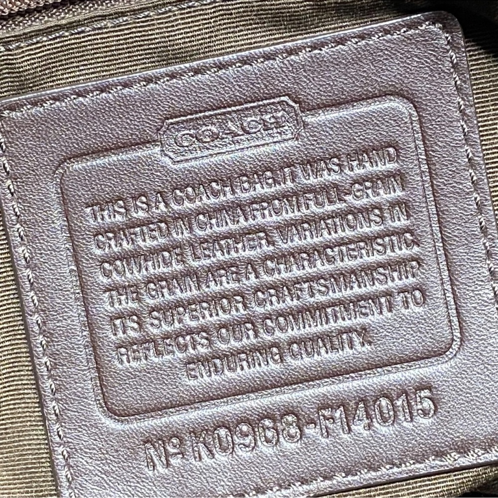 Coach Tan Leather Shoulder Bag with Black Accents - Picture 5 of 6